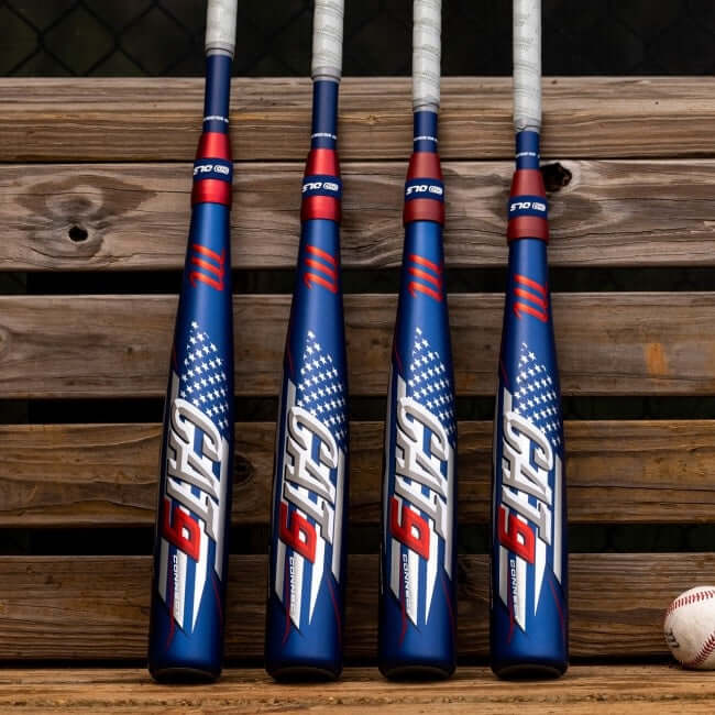 Marucci Cat9 Connect America -8 baseball bat with carbon composite handle and AZR alloy barrel.