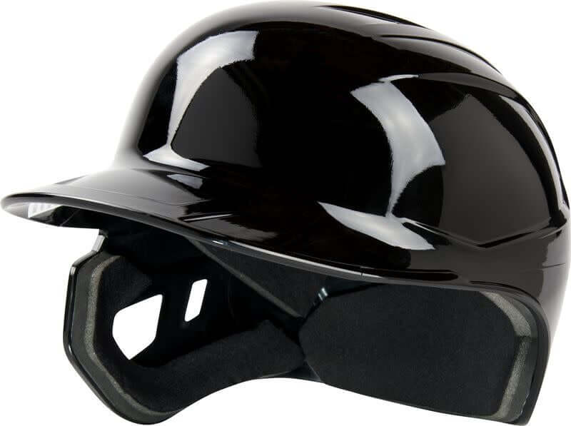 Rawlings MACH single ear left-handed batting helmet in gloss black for adults