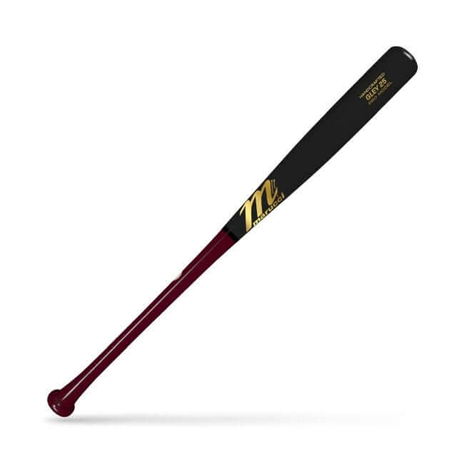 Marucci Gley25 Pro Model Cherry/Black baseball bat with traditional knob and thin handle.