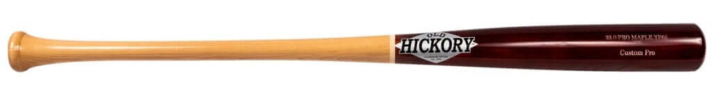 Old Hickory YP66 Pro Maple Cup Cherry/Natural baseball bat with medium barrel and handle, flared knob