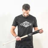 Old Hickory F2 36 inch maple fungo bat with natural handle and black barrel