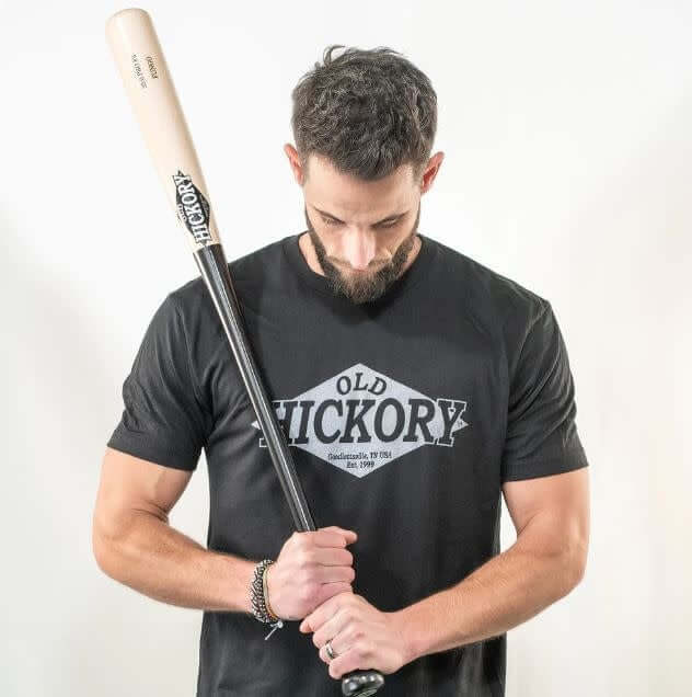 Old Hickory F3 34 Fungo Maple Bat with Flared Knob and Black Finish