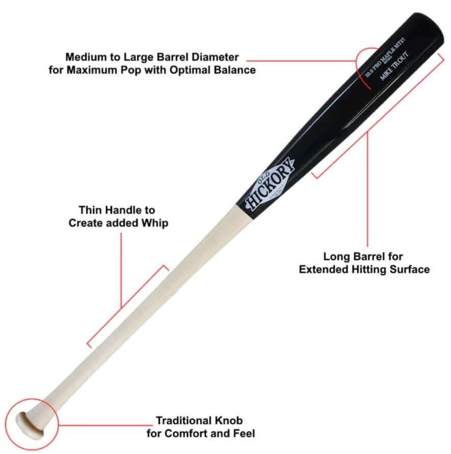 Old Hickory Steel Pressed MT27 baseball bat with compacted grains for enhanced durability and exit velocity.