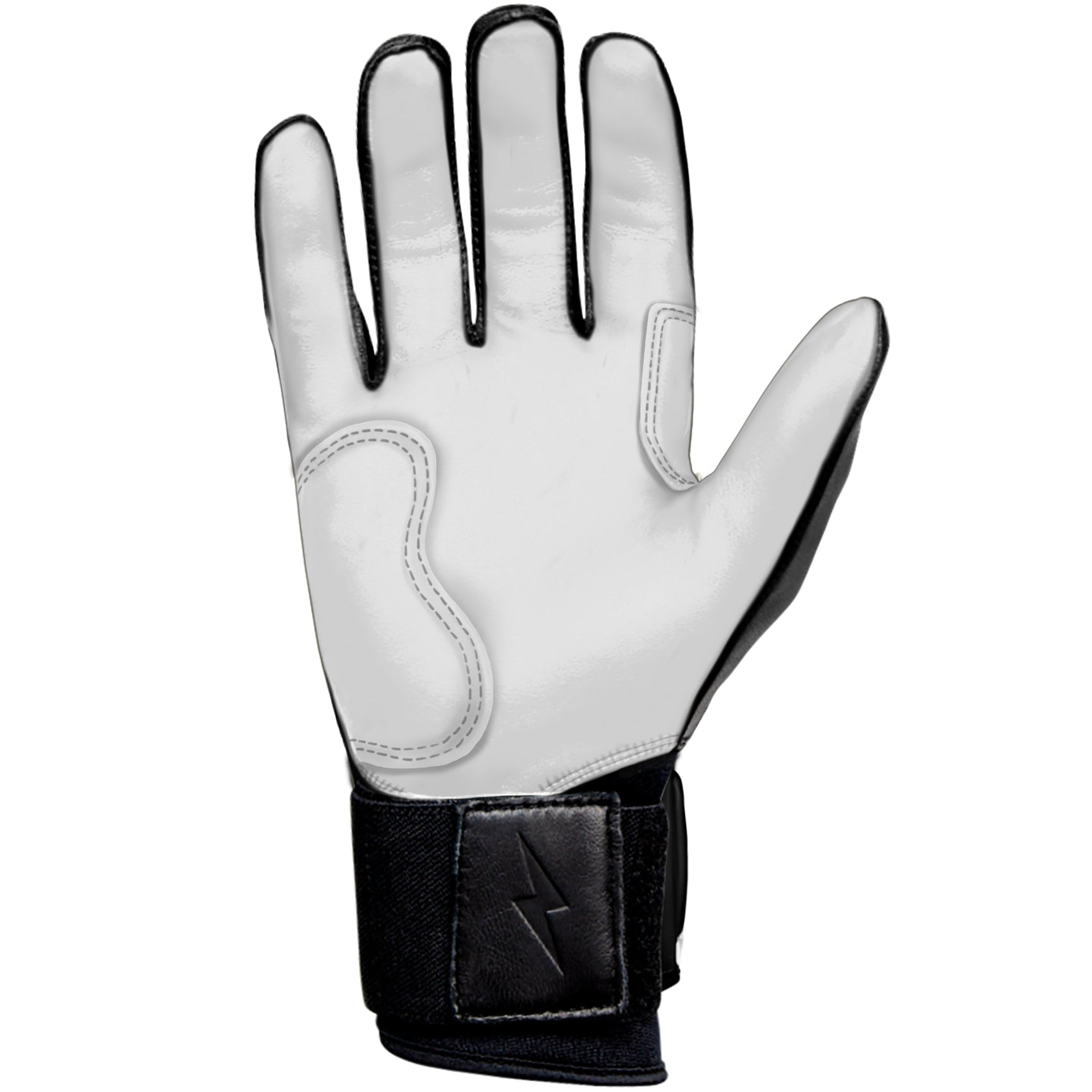 Bruce Bolt Youth Premium Pro Chrome Long Cuff Batting Gloves Black