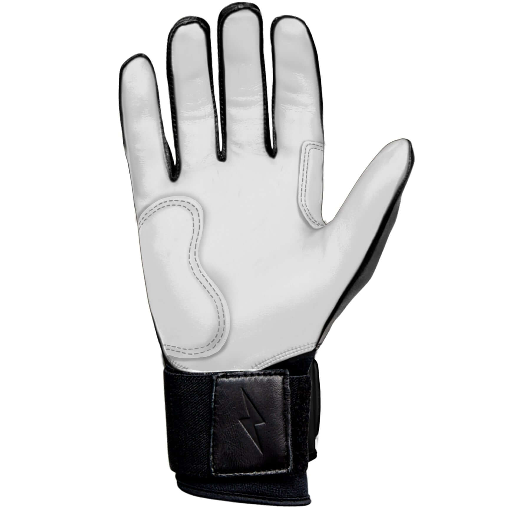 Bruce Bolt Premium Pro Chrome Batting Gloves Black with Long Cuff