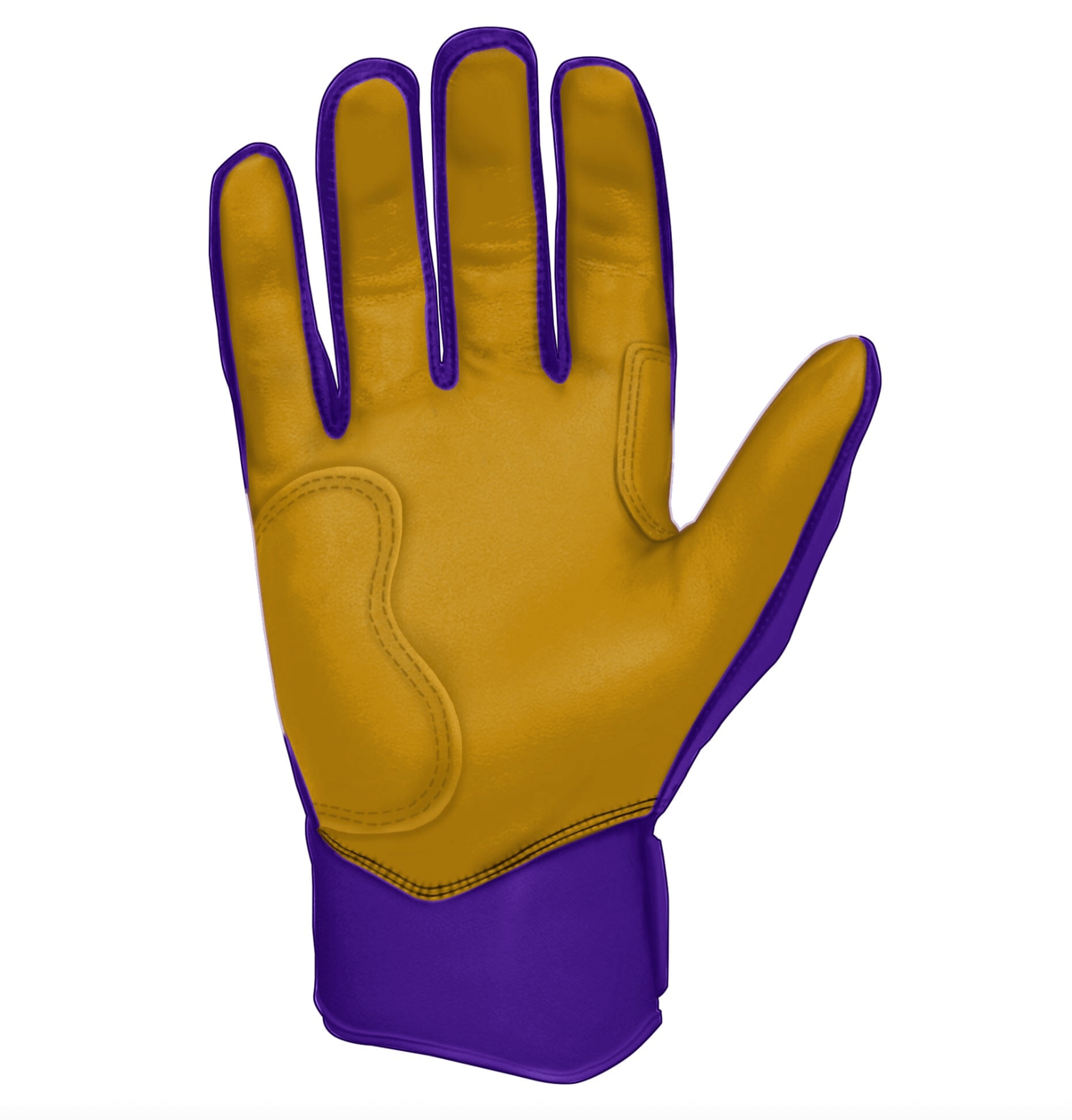 Bruce Bolt Premium Pro Short Cuff Batting Gloves Purple Adult, double reinforced palm, soft cabretta leather, durable.