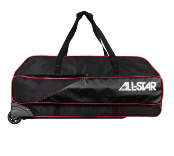 2022 All-Star Advanced Pro Roller Catcher's Bag with heavy-duty nylon material and wheels