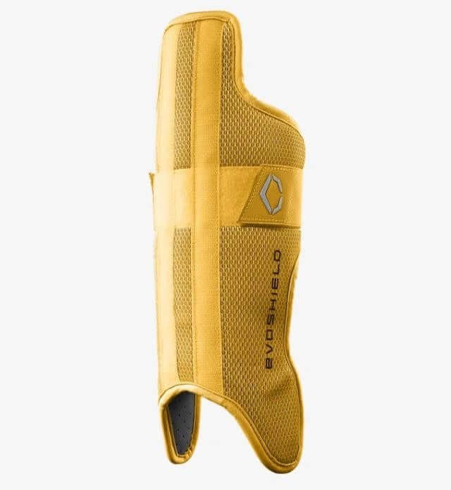 Evoshield Pro-Srz yellow lower leg guard, custom-molded Gel-to-Shell technology