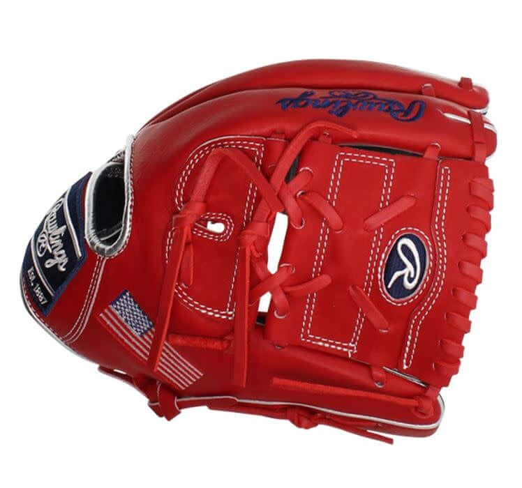 Rawlings Heart of the Hide 11.75 USA Glove with 2 Piece Solid Web and USA Flag
