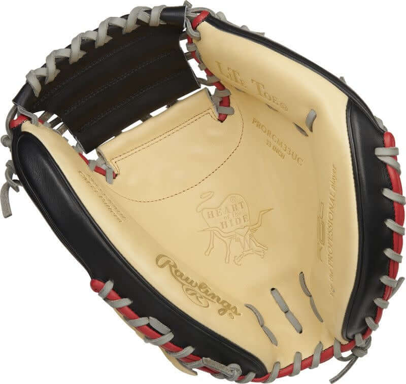 Rawlings Heart of the Hide R2G Contour Fit Catchers Mitt, 33-inch, pro-quality, natural fit for smaller hands