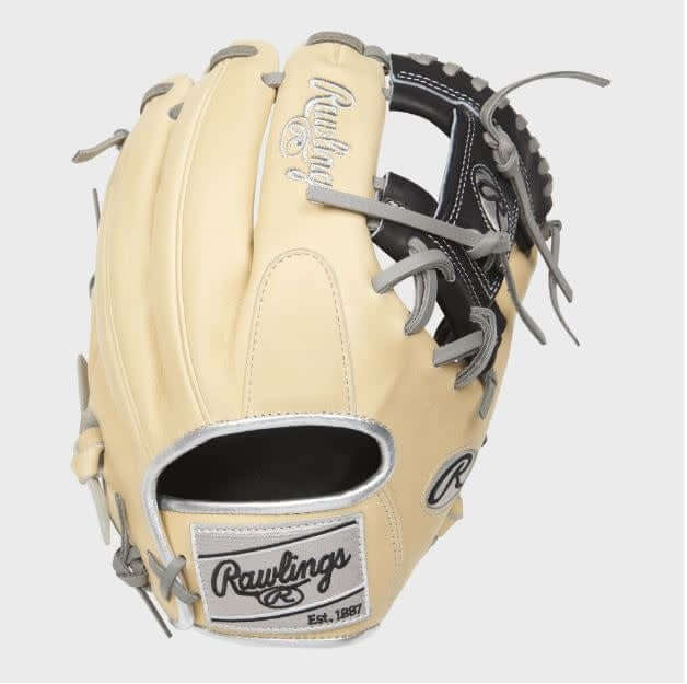 Rawlings Heart of the Hide R2G PRORFL12 11 3/4 glove, black and camel, pro I-web, infielders, Francisco Lindor pattern
