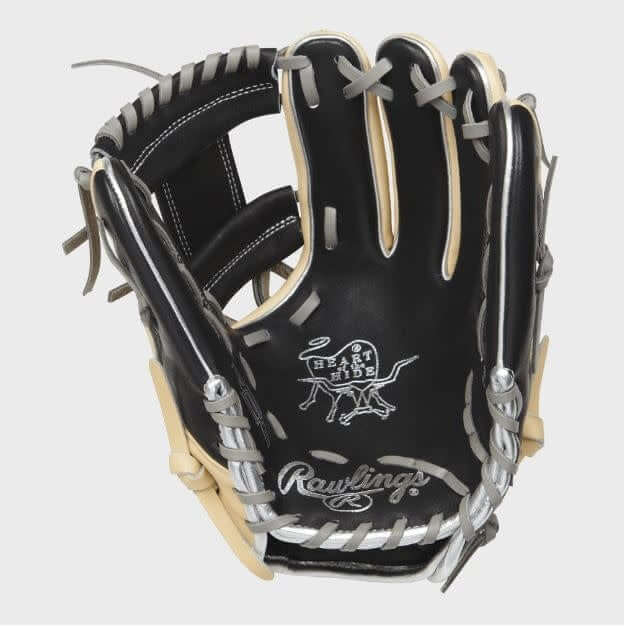 Rawlings Heart of the Hide R2G PRORFL12 11 3/4 glove, black and camel, pro I-web, infielders, Francisco Lindor pattern