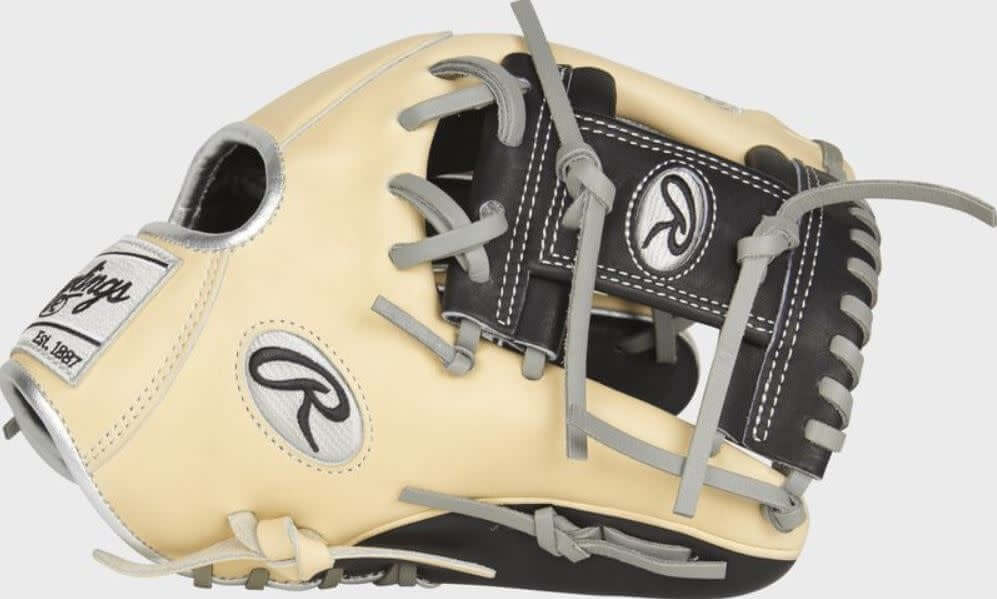 Rawlings Heart of the Hide R2G PRORFL12 11 3/4 glove, black and camel, pro I-web, infielders, Francisco Lindor pattern