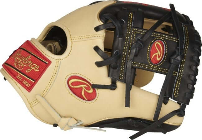 Rawlings Pro Preferred 11.5-inch Infield Glove, flawless full-grain kip leather, black & camel Wing-Tip design
