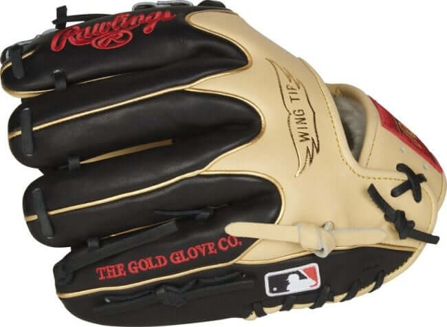Rawlings Pro Preferred 11.5-inch Infield Glove, flawless full-grain kip leather, black & camel Wing-Tip design