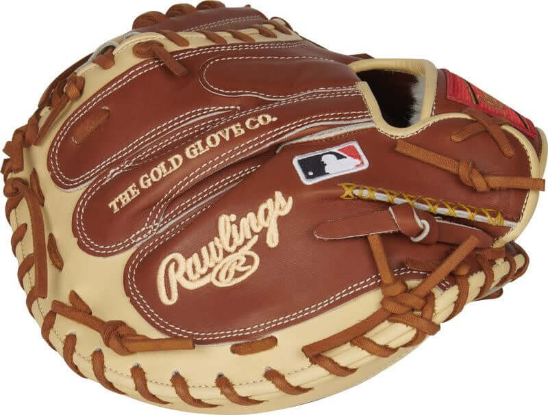 Rawlings Pro Preferred 33-inch Baseball Catcher's Mitt Superior leather quality, bruciato/camel design, Pittards' sheepskin lining.