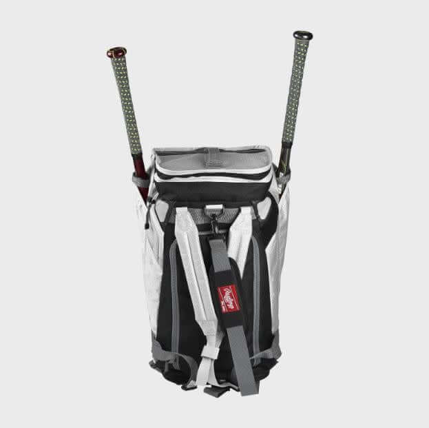 Rawlings R601 White Backpack with Velcro strip for batting gloves