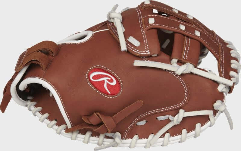Rawlings Softball R9 CM 33IN baseball glove, soft all-leather shell, game-ready, reinforced palm, for ages 8-14
