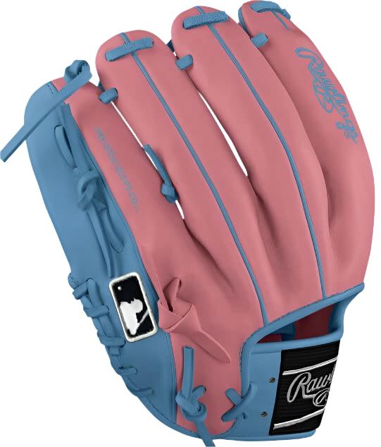 Rawlings Heart of the Hide Custom Pro205 11.75-inch Pink/Sky Blue Glove