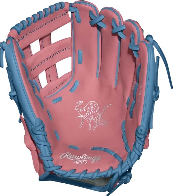 Rawlings Heart of the Hide Custom Pro205 11.75-inch Pink/Sky Blue Glove