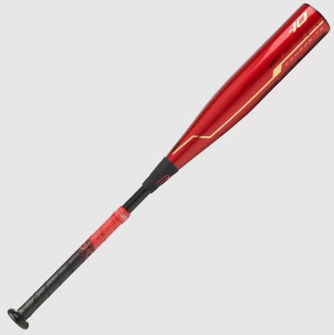 Rawlings Quatro Pro USSSA bat with larger sweet spot and longer barrel for a balanced swing.
