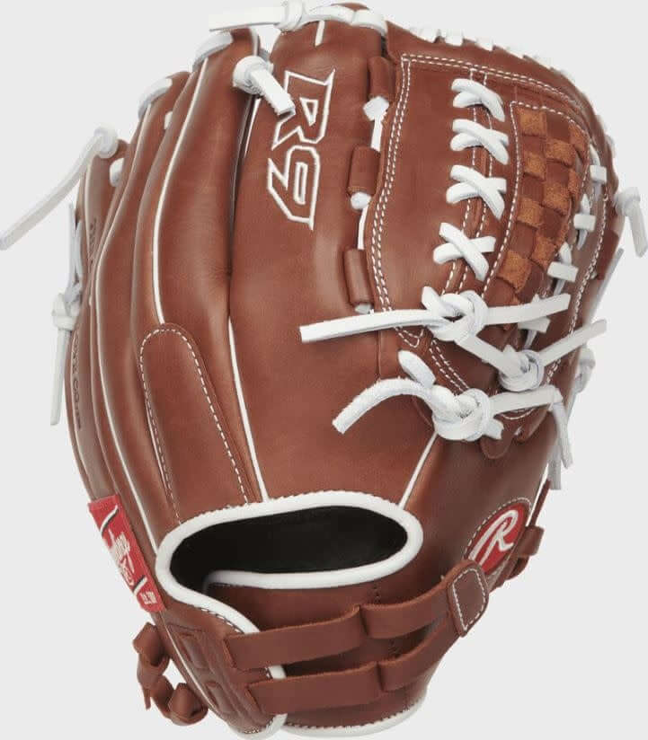 Rawlings R9 Softball Firstbase Glove All-leather, game-ready for ages 8-14.