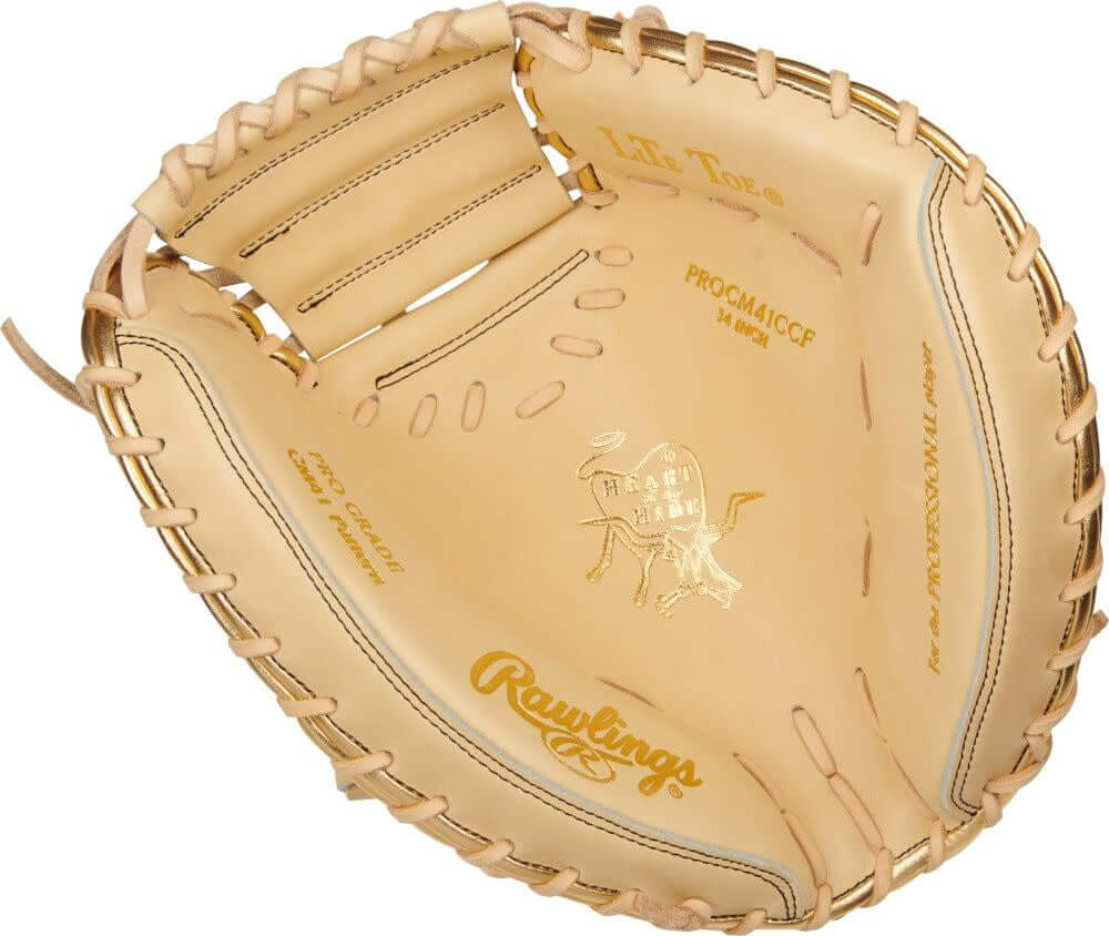 Rawlings Heart of the Hide HyperShell Catchers Mitt, RHT, 34, Camel/Black, One-Piece Solid Web