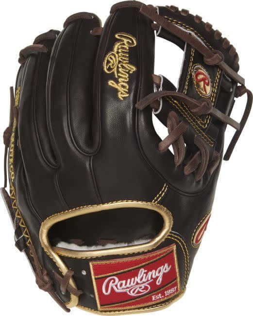 Rawlings Gold Glove RGG314 2MO with Pro I-Web, black/brown/gold colorway, and European leather construction.