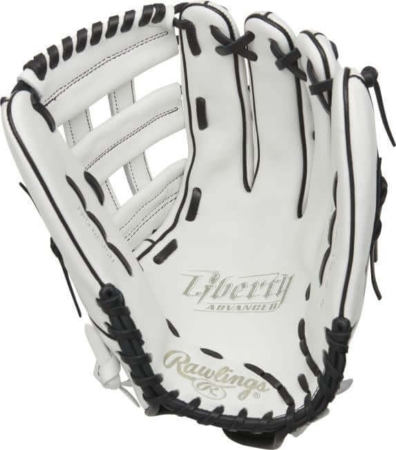 Rawlings Liberty Advanced 13-inch outfield glove LHT, full-grain leather, white & black design