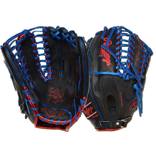Rawlings ColorSync 7.0 12.75-inch Outfield Glove with Trap-Eze Web in Jet Black Leather