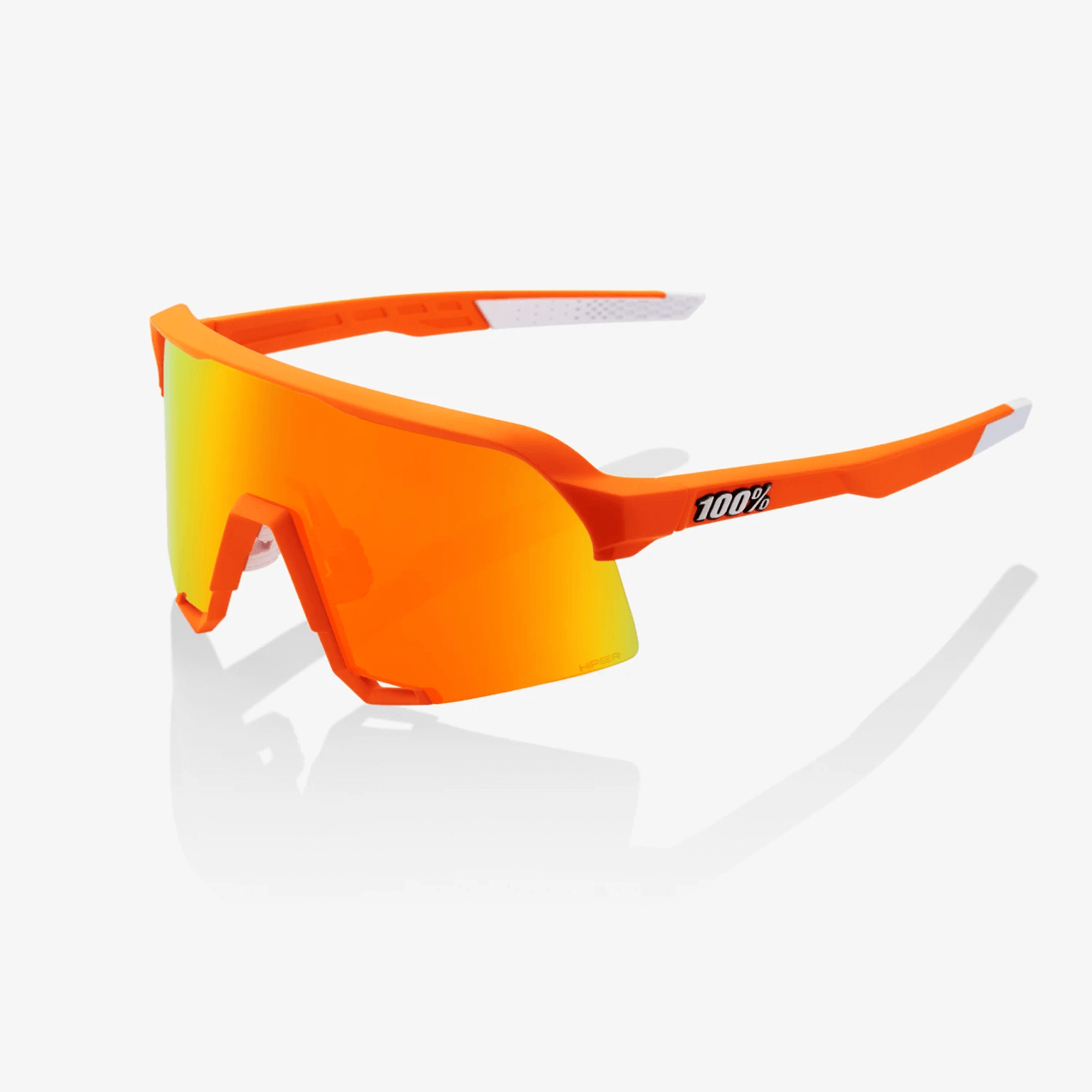 100% S3 Neon Orange Sunglasses with HiPER Red Mirror Lens
