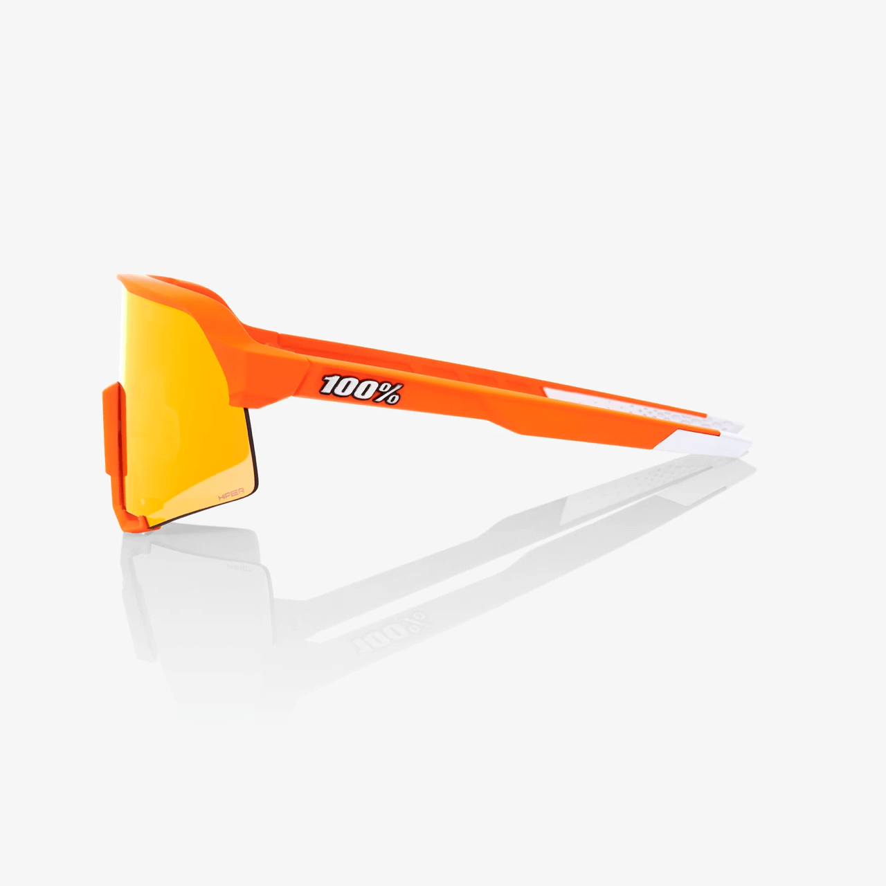 100% S3 Neon Orange Sunglasses with HiPER Red Mirror Lens