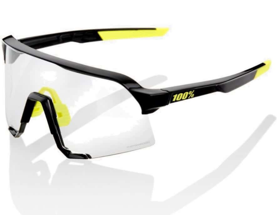 100% S3 sunglasses with 5-base cylindrical shield lens for increased peripheral view and protection