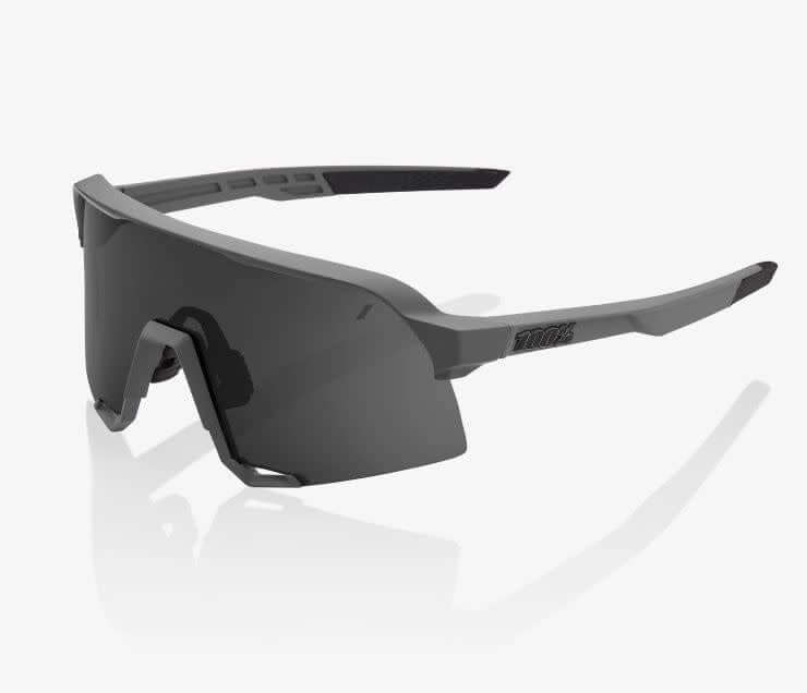 100% S3 sunglasses with 5-base cylindrical shield lens for increased peripheral view and protection