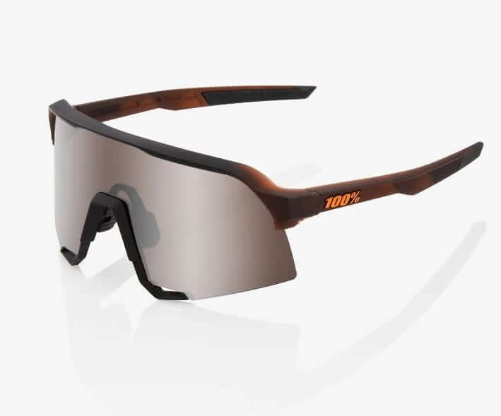 100% S3 sunglasses with 5-base cylindrical shield lens for increased peripheral view and protection