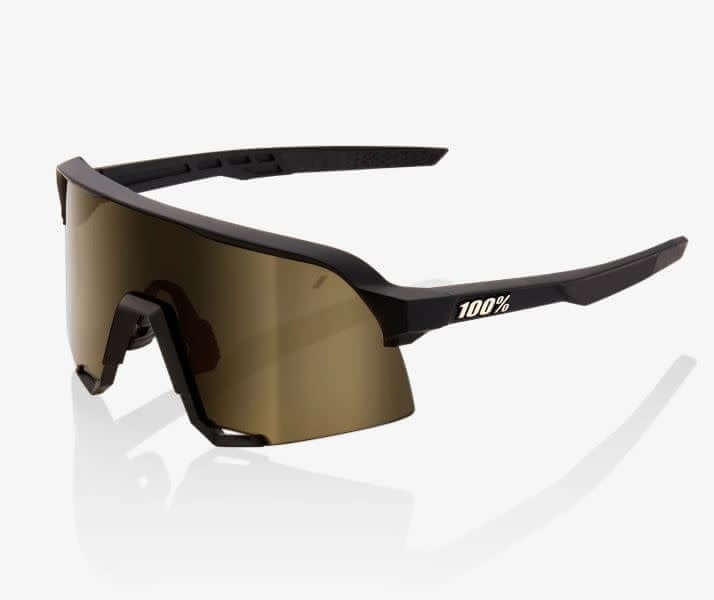 100% S3 sunglasses with 5-base cylindrical shield lens for increased peripheral view and protection