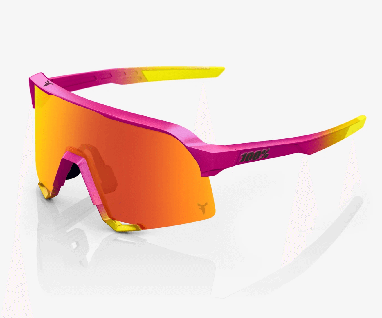 100% S3 Fernando Tatis Jr Special Edition glasses in metallic pink fading to yellow
