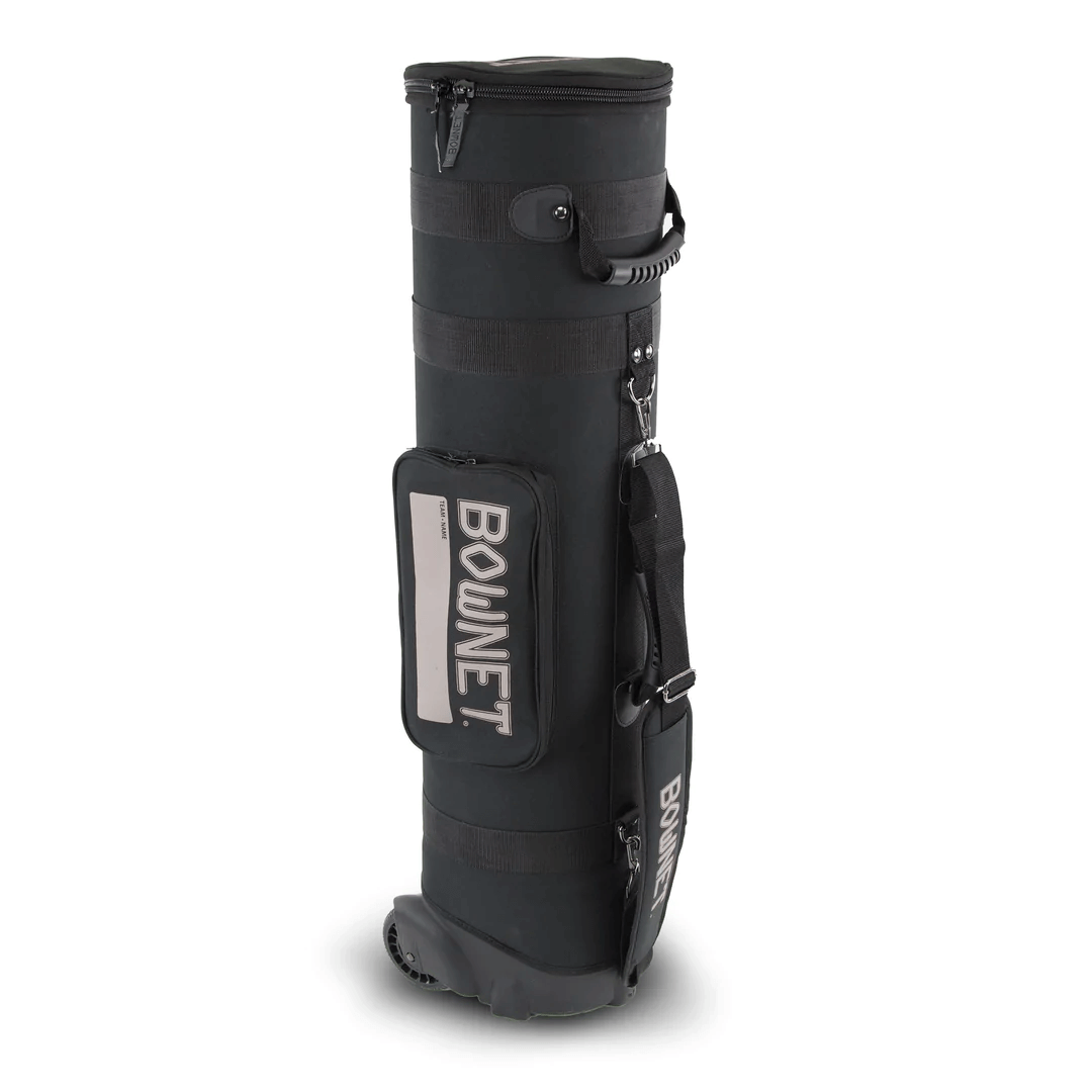 Bownet Bat Travel Tube Durable, lightweight bat storage for up to 14 bats with wheels and shoulder strap.
