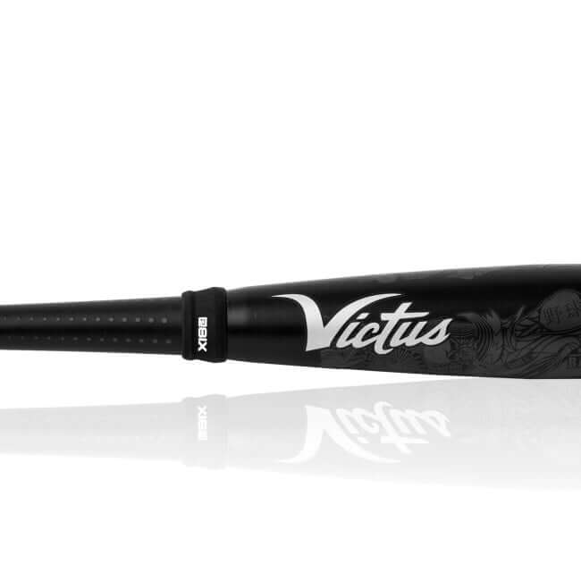 Two-piece hybrid baseball bat with carbon composite handle and military-grade aluminum barrel.