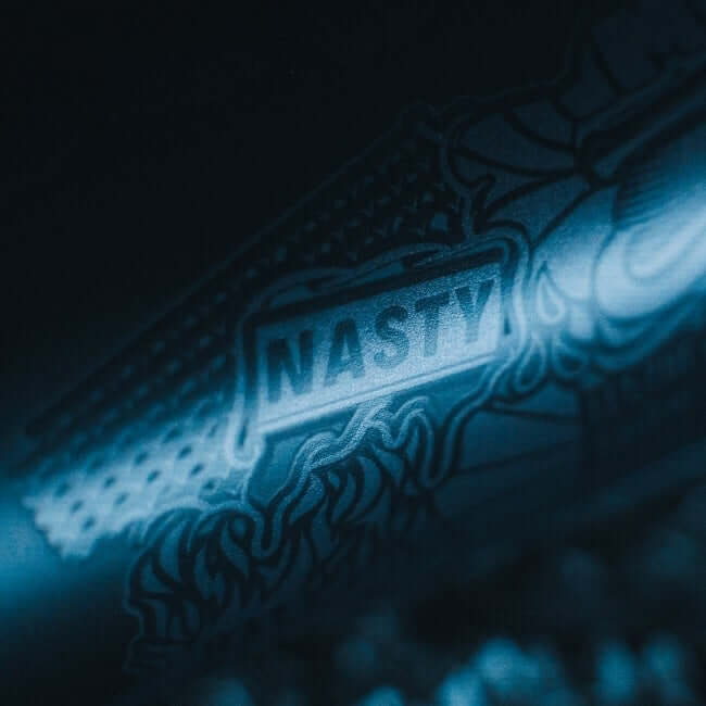 Two-piece hybrid baseball bat with carbon composite handle and military-grade aluminum barrel.