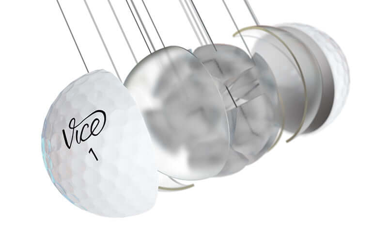Vice Golf Pro Soft Ball Between The Lines Logo, Sleeve of 3