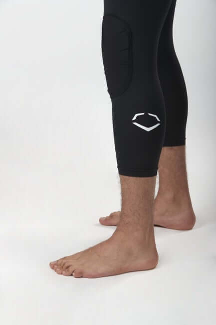 Evoshield Men's 3/4 Sliding Tights Black with EVA Knee Pad protection