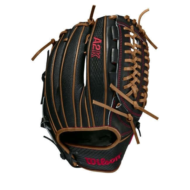 Wilson A2K D33 Pitcher's Glove, 11.75, Black SuperSkin, Black SnakeSkin Pro Stock Leather, Saddle Tan accents.