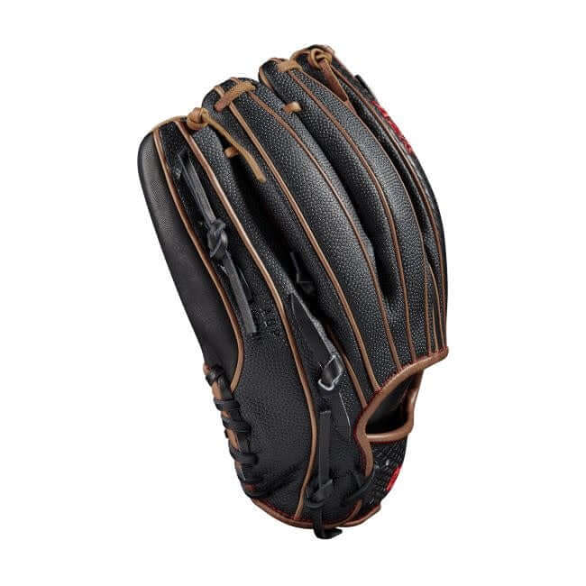Wilson A2K D33 Pitcher's Glove, 11.75, Black SuperSkin, Black SnakeSkin Pro Stock Leather, Saddle Tan accents.
