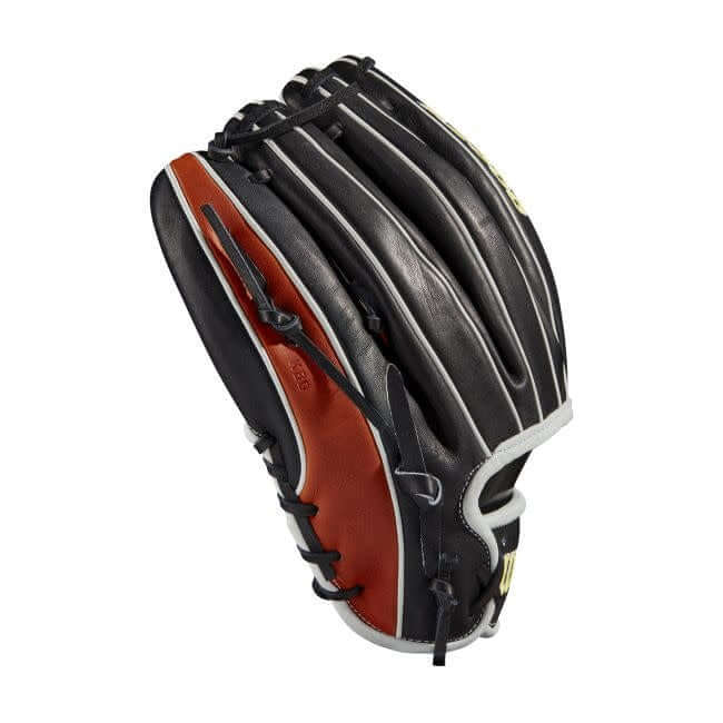 Wilson A2000 1975 11.75 infield glove, copper/black/white, Pro Stock leather, Bold Logos.