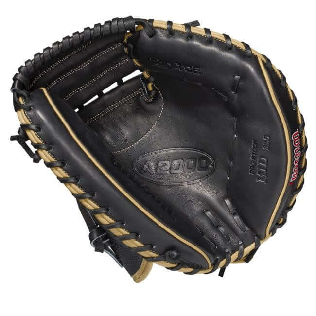 Wilson A2000 M1D Catchers Mitt 33.5 inch, Black and Blonde, Half Moon Web