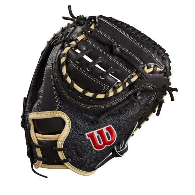 Wilson A2000 M1D Catchers Mitt 33.5 inch, Black and Blonde, Half Moon Web