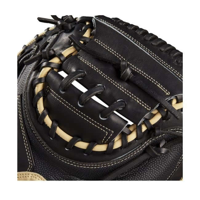 Wilson A2000 M1D Catchers Mitt 33.5 inch, Black and Blonde, Half Moon Web