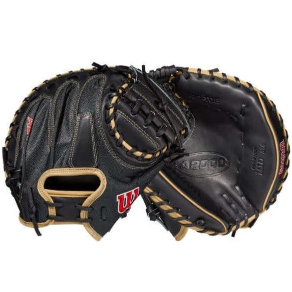 Wilson A2000 M1D Catchers Mitt 33.5 inch, Black and Blonde, Half Moon Web
