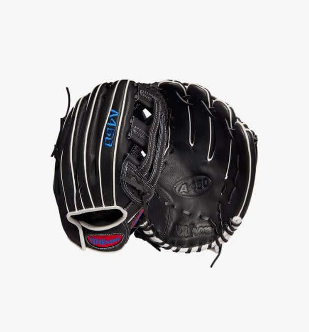 Black and white Wilson A360 31.5 catcher’s mitt with CarbonLite Shell for youth players